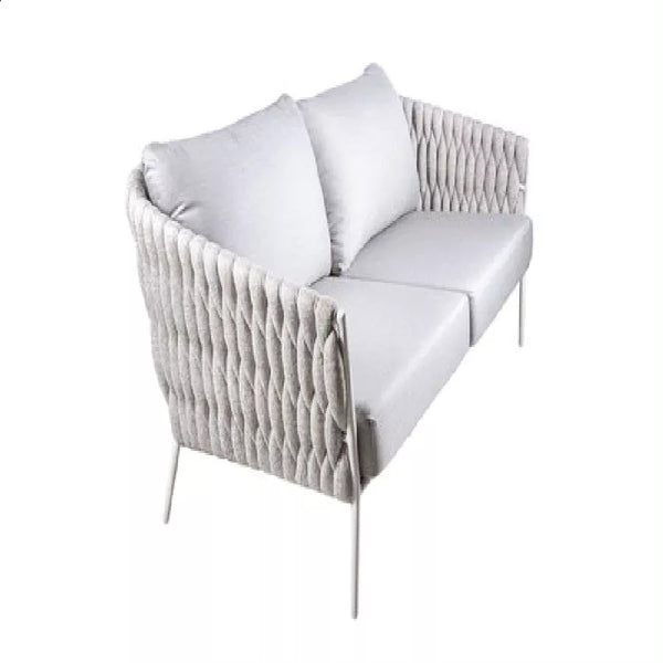 Fortuna Sock Outdoor 2 Seater Sofa - White/Light Grey